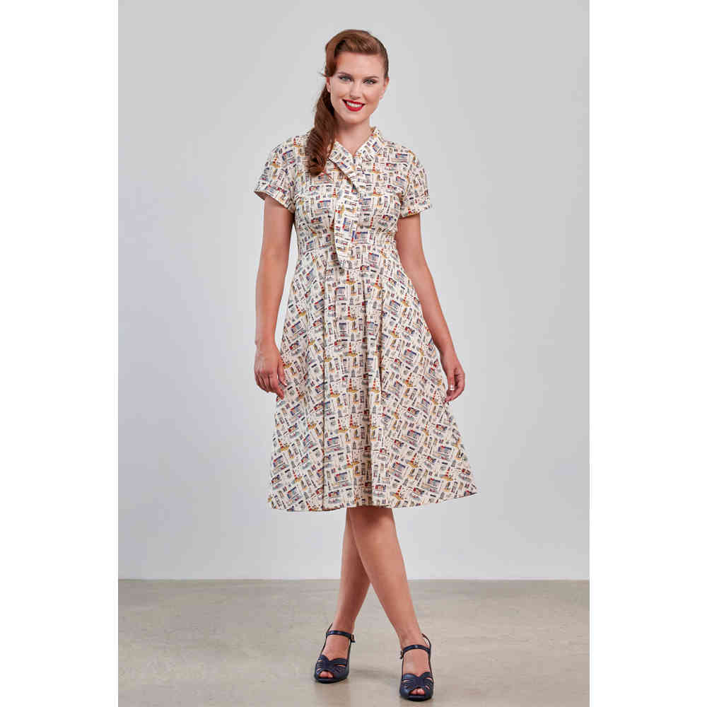 Banned - Shirley Seaside Flare dress - Cream